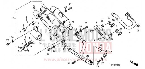 SILENCIEUX D'ECHAPPEMENT (CRF250R7/8/9) CRF250R9 de 2009